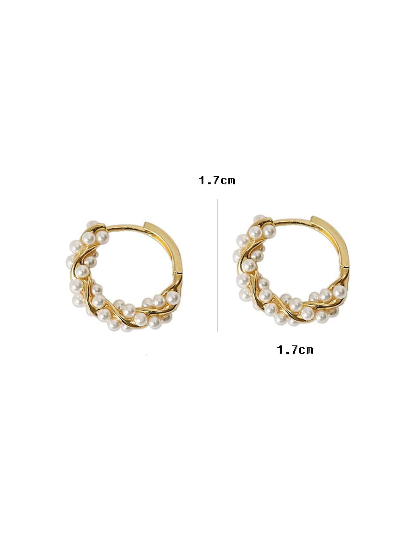 Elegant Faux Pearl Hoop Earrings – Classic Statement Jewelry for Women
