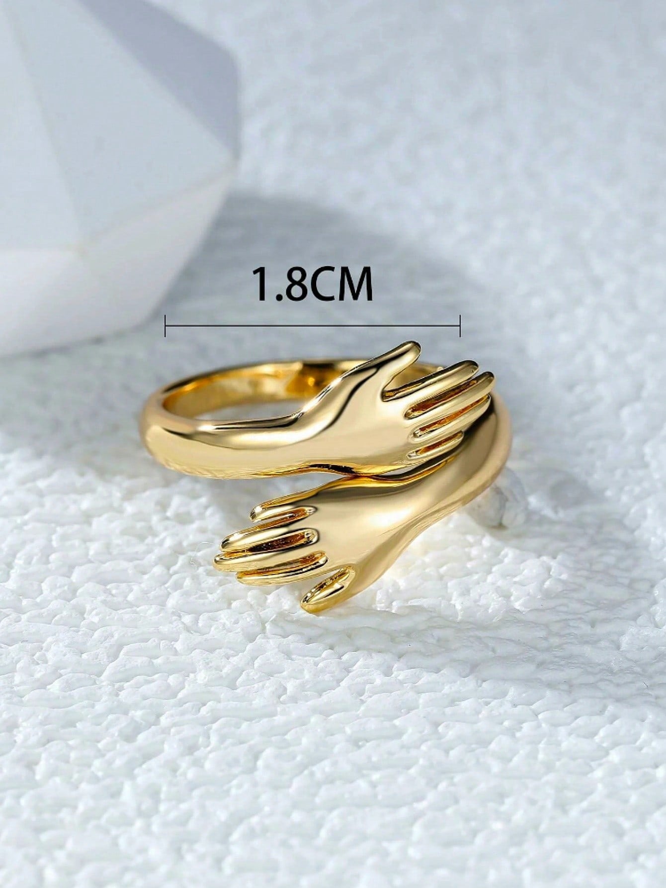 Gold-Plated Palm Hug Ring – Adjustable Chunky Statement Ring for Women
