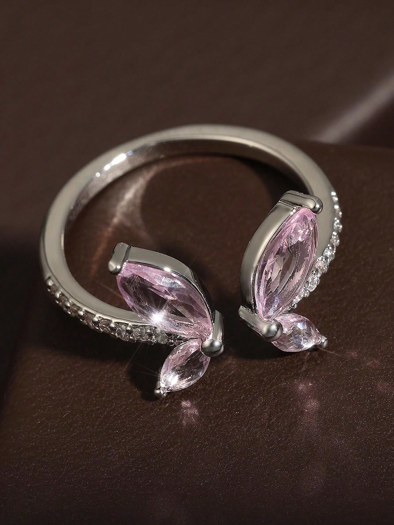 Cubic Zirconia Butterfly Ring β Adjustable Size