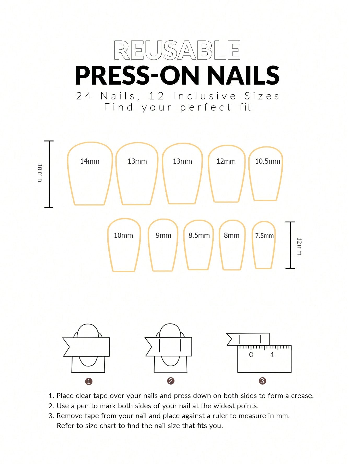 24-Piece Short Coffin-Shaped Press-On Nails Set β Gentle Flower-Painted Design for Spring