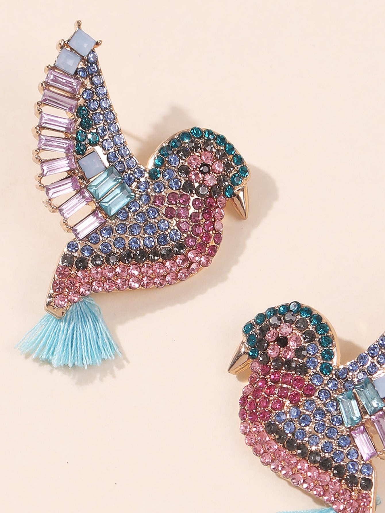 Mydear Rhinestone Bird Design Stud Earrings Premium Luxury Quality
