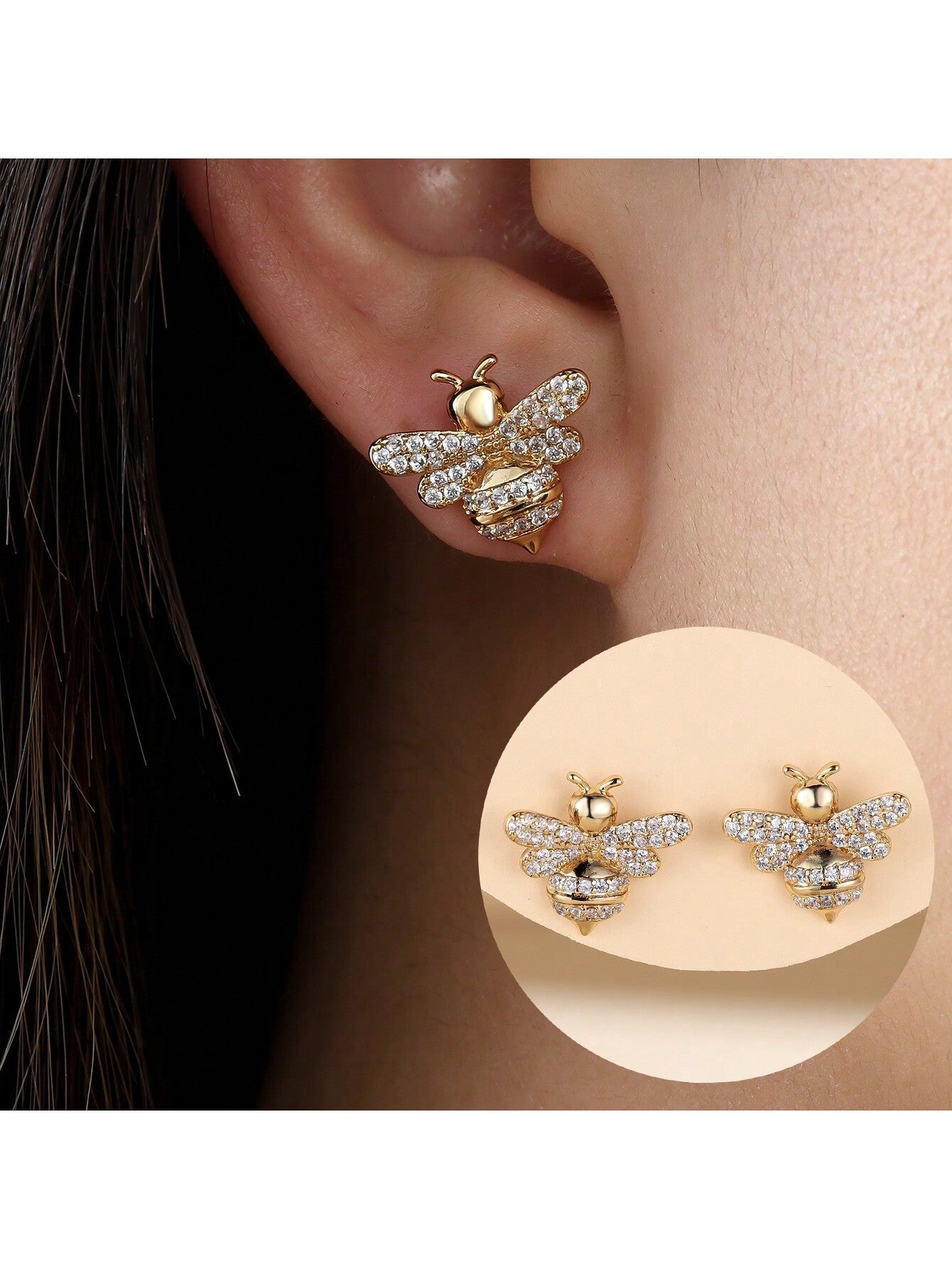 Minimalist Bee Design Earrings – Elegant & Versatile Fashion Earrings