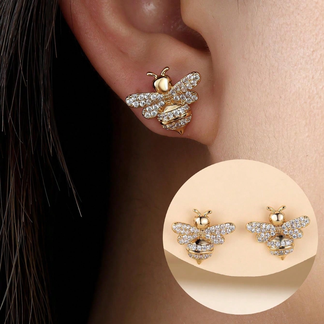 Minimalist Bee Design Earrings – Elegant & Versatile Fashion Earrings