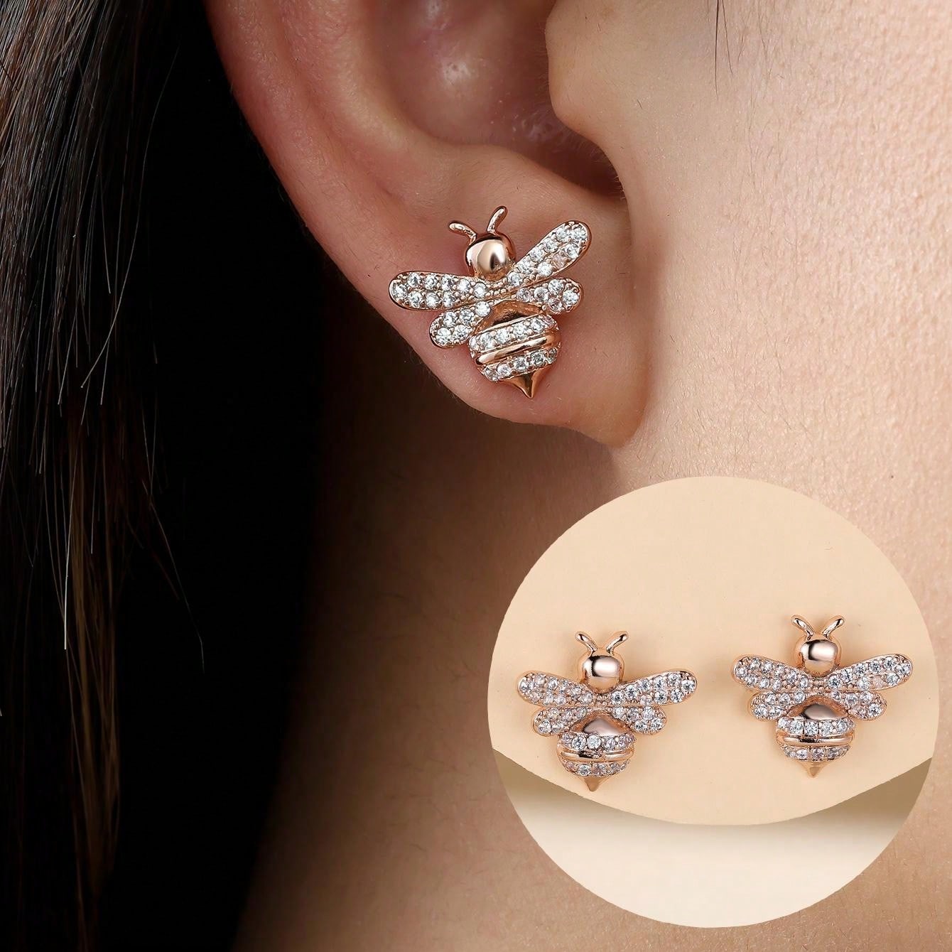 Minimalist Bee Design Earrings – Elegant & Versatile Fashion Earrings