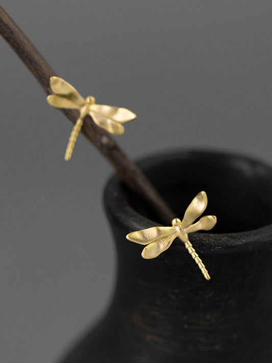 Minimalist Unique Design Dragonfly Mini Stud Earrings