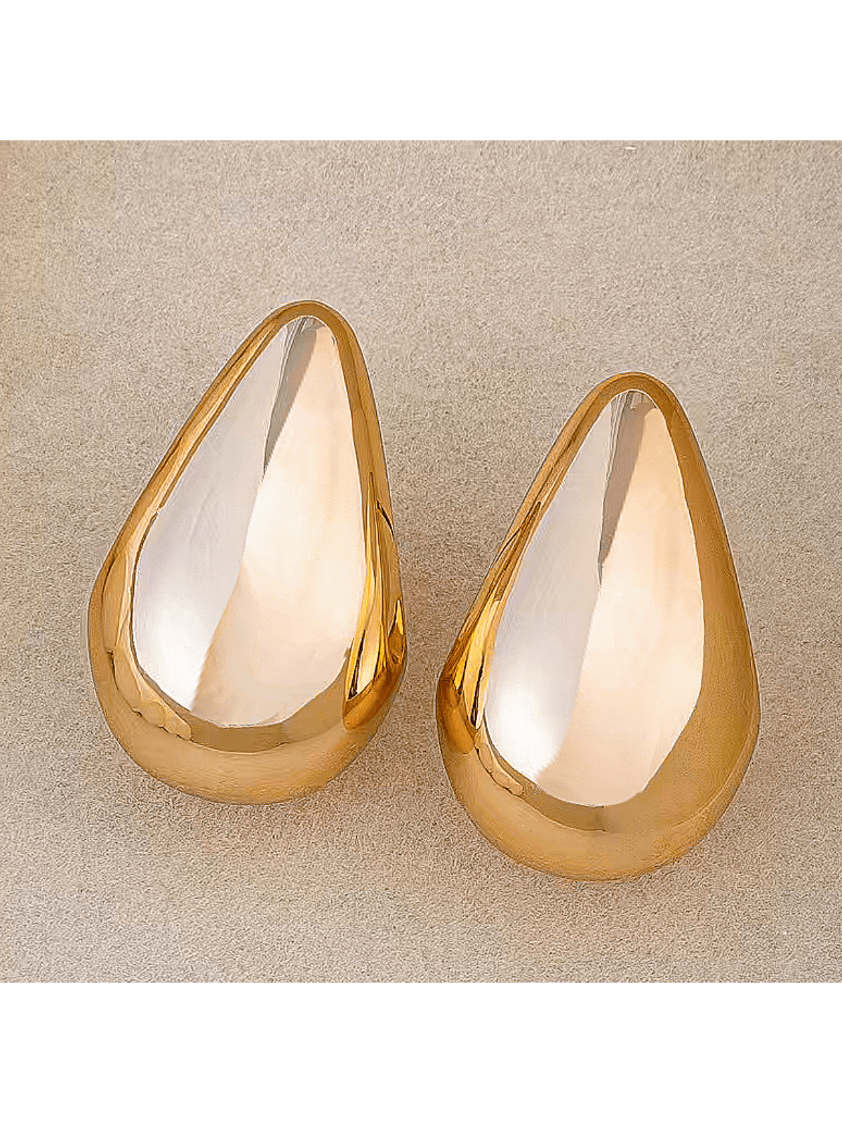 European & American Style Gold-Plated Water Drop Dangle Earrings – Trendy & Minimalist