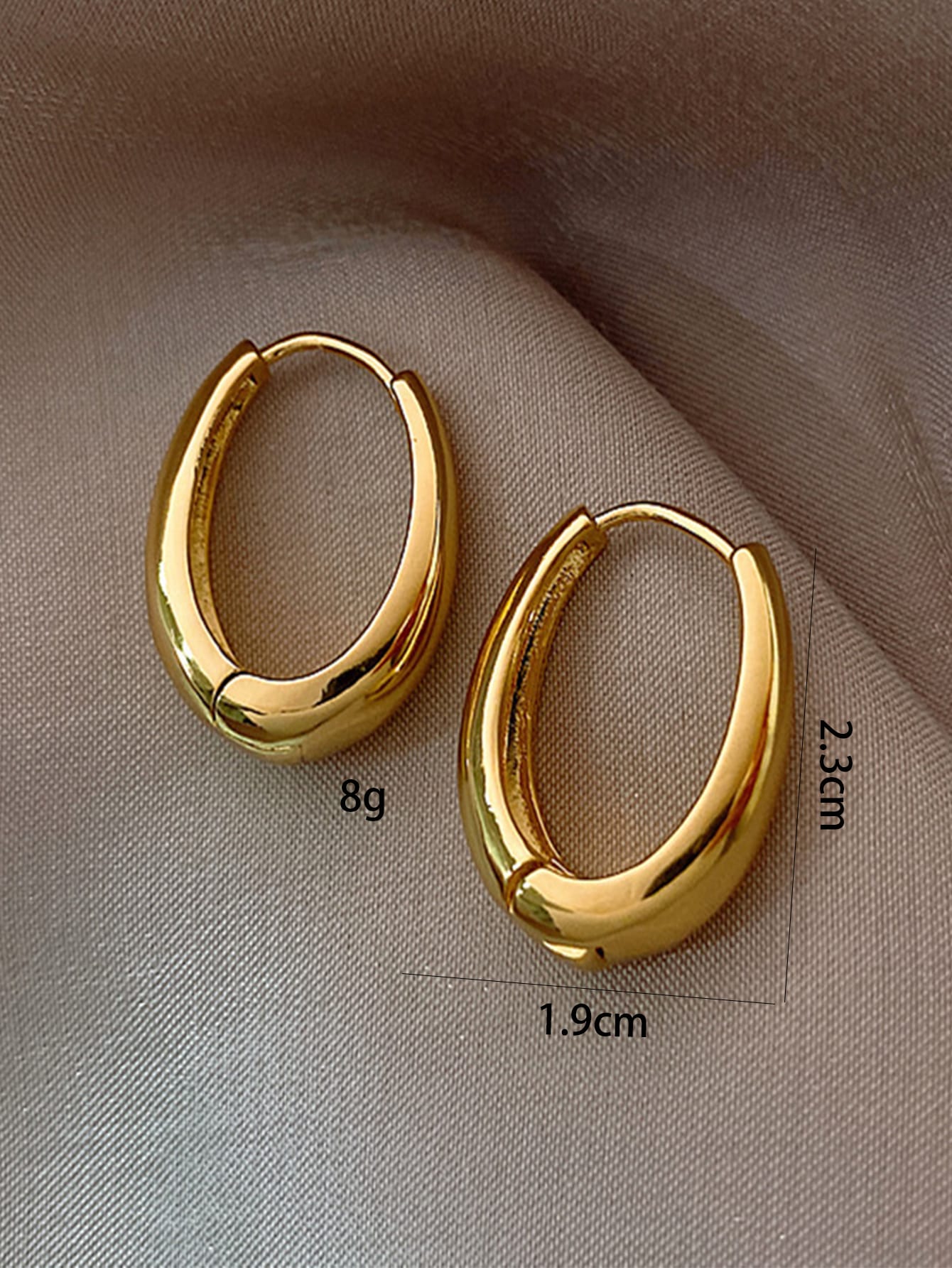 Glossy Metallic Geometric Oval Hoop Earrings for Women – Trendy & Modern