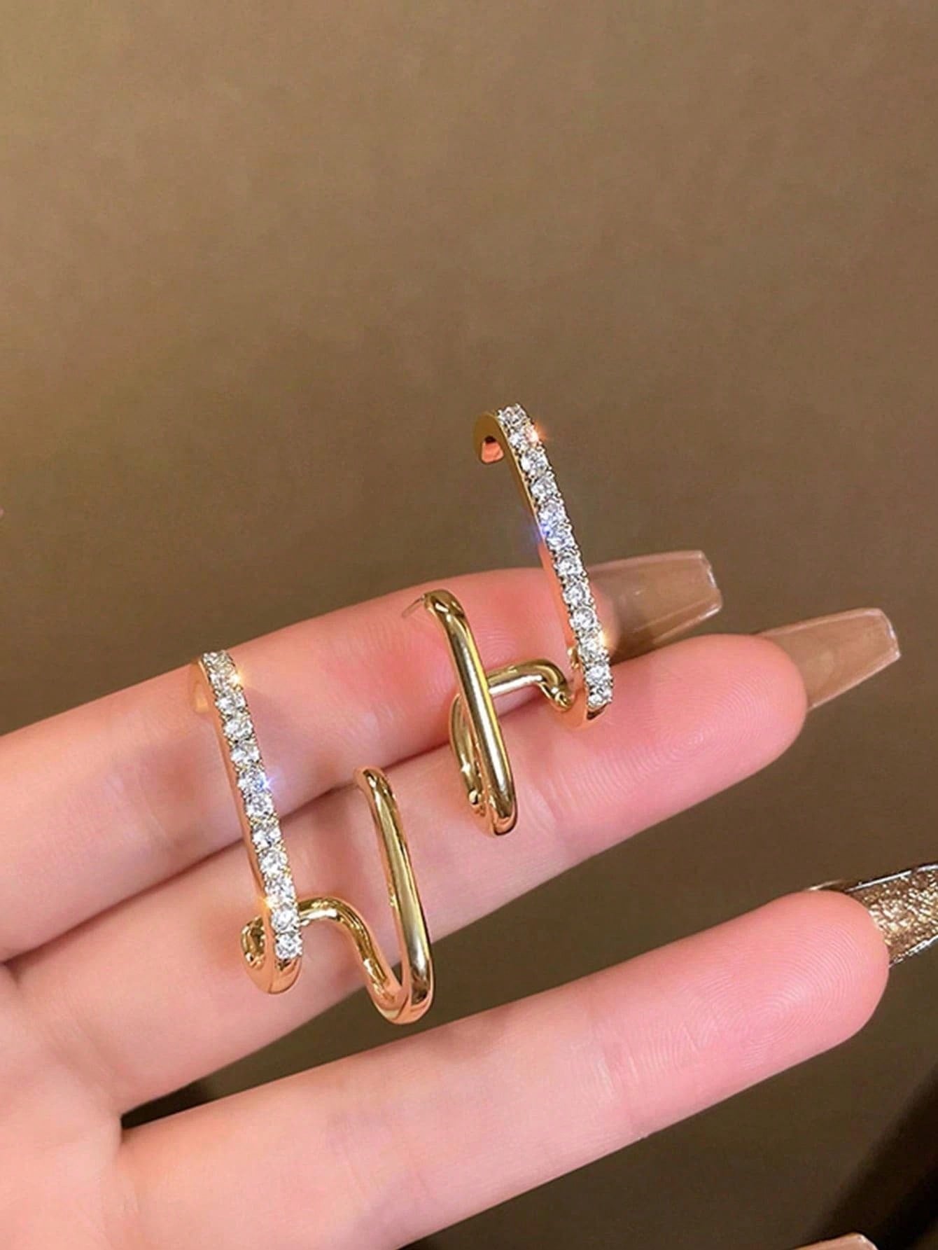 Luxury Rhinestone Drop Earrings – Sparkly Daily Wear for Women