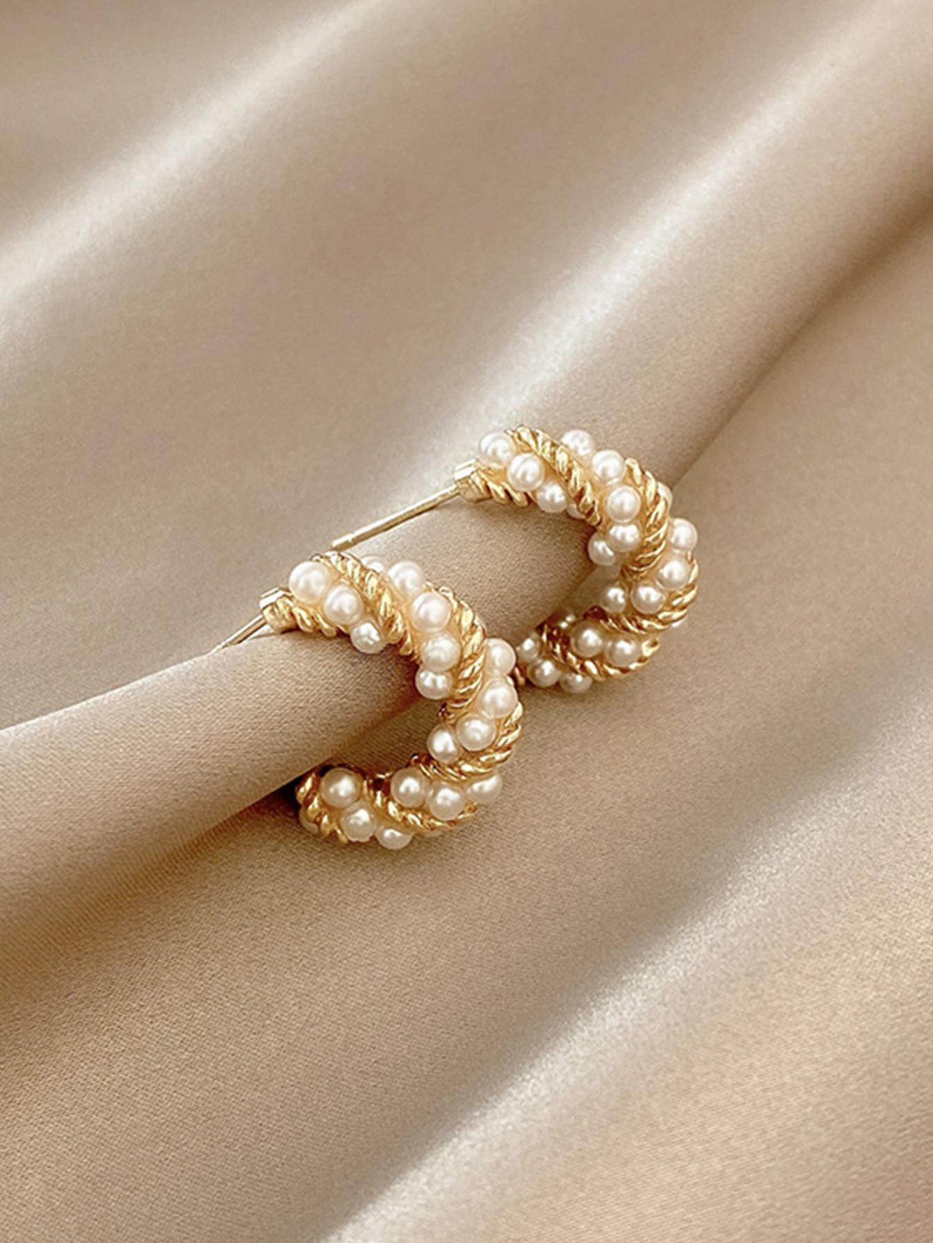 Faux Pearl Decor Earrings – Elegant Fashion Jewelry for Women