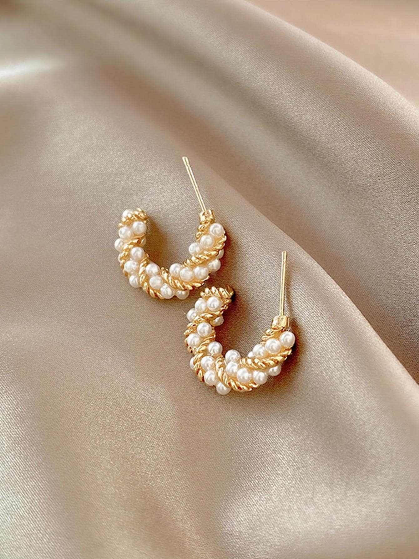 Faux Pearl Decor Earrings – Elegant Fashion Jewelry for Women